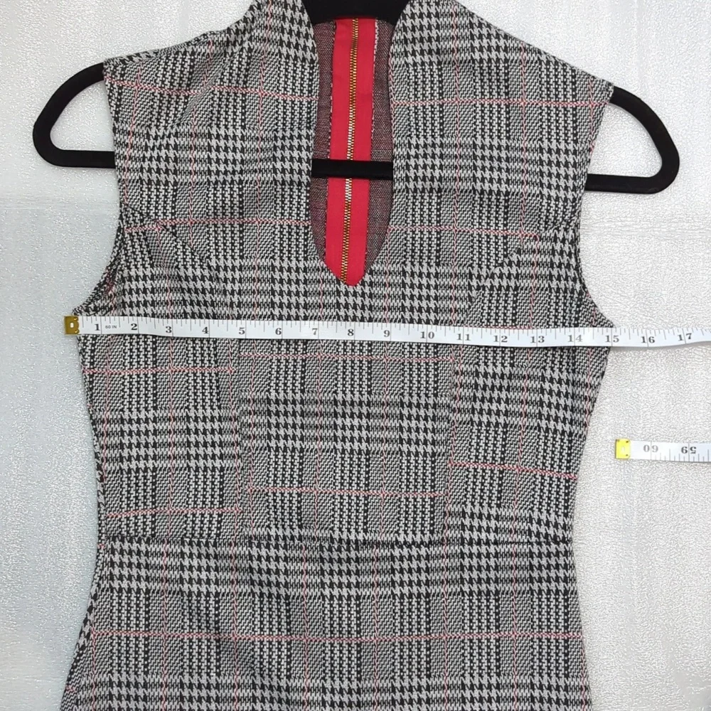 Rolla Coster Women's Black and White Patterned Split Neck Midi Dress Size M - Picture 6 of 7